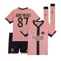 Paris Saint-Germain Joao Neves #87 Tredjeställ Barn 2024-25 Korta ärmar (+ Korta byxor)